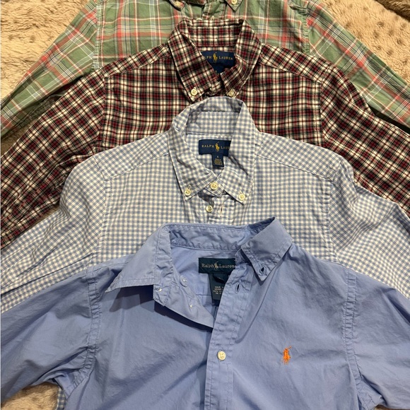 Ralph Lauren Men's Blue Green and Red Plaid Shirts